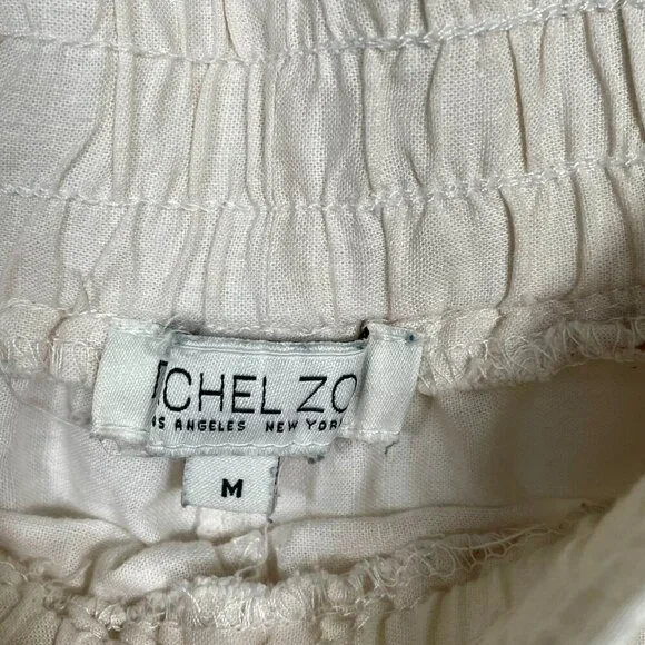 Rachel Zoe Linen Blend Ivory Floral Elastic Waist Shorts Women’s M - Picture 5 of 11